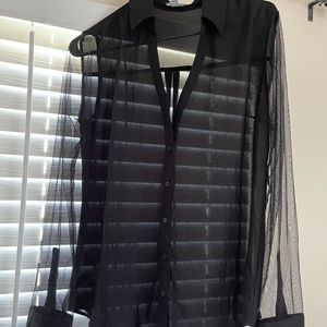 Express portofino sheer sleeve top